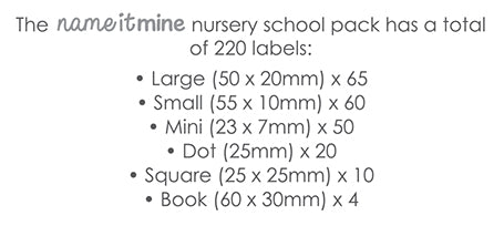 Nursery school pack (220 labels)