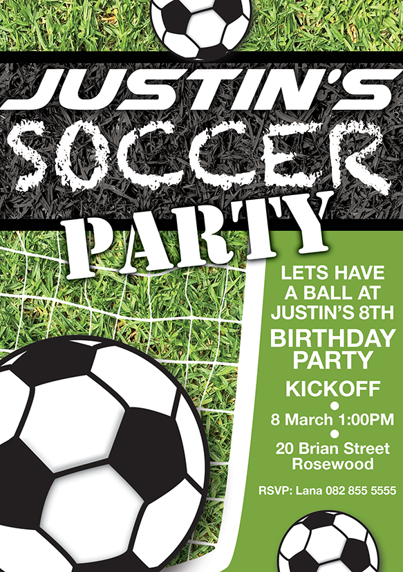 Soccer party invitation