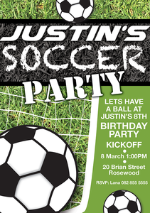 Soccer party invitation
